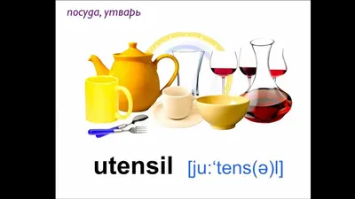 Посуда на английском языке английский для детей, обучение, английский язык  для малышей - YouTube