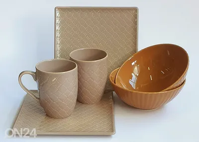 Набор посуды из керамогранита на 4 персоны, 16 предметов, геометрический  узор Jasmin Vancasso (JASMIN) | Kitchen-Profi Россия