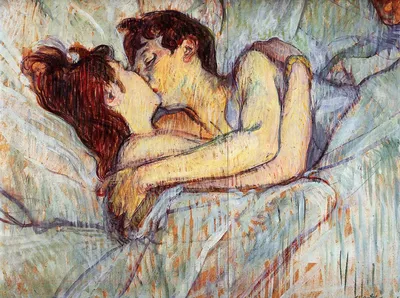 Анри де Тулуз-Лотрек - В постели: поцелуй, 1892, 52×47 см: Описание  произведения | Артхив