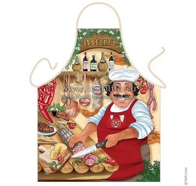 Купить прикольный фартук для кухни из Италии в подарок мужчине на 23  февраля оптом и в розницу недорого в Москве в интернет-магазине