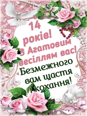 Картинки с Агатовой свадьбой и прикольные открытки на годовщину 14 лет