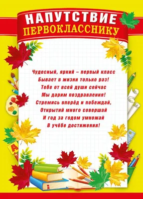 Напутствие первокласснику, А4, Мир Поздравлений, 86460 от магазина Альфанит  в Кунгуре