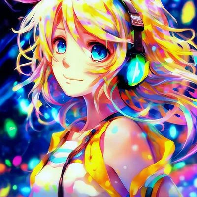 Rin Kagamine. Anime art, белый фон…» — создано в Шедевруме