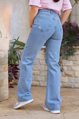 Классные удобные турецкие женские голубые джинсы. Прямые. (ID#1555330351),  цена: 650 ₴, купить на 