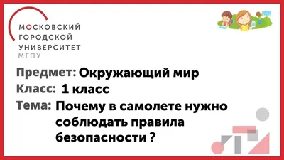 Презентация по окружающему миру для 1 класса УМК «Школа России» на тему  «Почему на корабле и в самолете нужно соблюдать правила безопасности?»