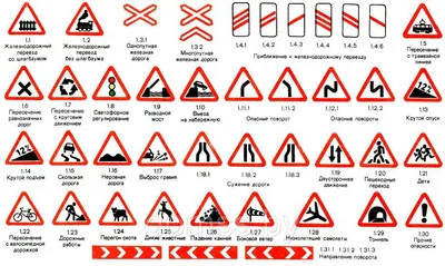 Все предупреждающие знаки дорожного движения в картинках с названиями и  пояснениями - Рамблер/авто