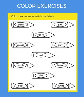 Упражнения на цвета в английском языке. | 