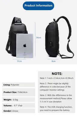 Multifunction Crossbody Bag For Men Anti-theft For Short Trip » Sparly Shop