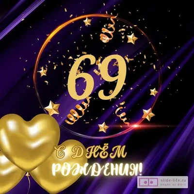 Прикольная открытка с днем рождения мужчине 69 лет — 