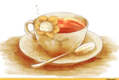 Прикольная открытка "Доброе утро понедельника!", с котиком пьющим чай •  Аудио от Путина, голосовые, музыкальные