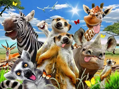 Пазл веселые животные - разгадать онлайн из раздела "Для детей" бесплатно