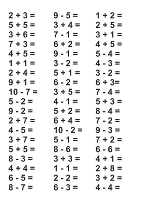 Примеры на сложение и вычитание для 1-4 классов и дошкольников