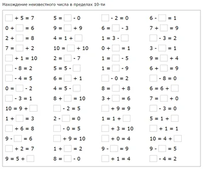 Примеры на сложение и вычитание для 1-4 классов и дошкольников