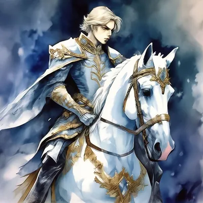 Принц на белом коне, акварель,…» — создано в Шедевруме