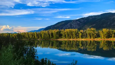 Скачать обои Природа, Вода, Озеро, Пейзаж, Небо в разрешении 1366x768 на  рабочий стол