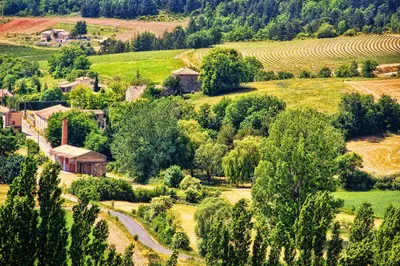 Фото Альпы Франция Verdant Горы Природа Леса Пейзаж Вечер Трава