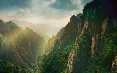 Фотография Китай Горы Природа Пейзаж облачно
