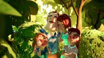 Рисованные иллюстрации по игре Привет Сосед - прикольные картинки Hello  Neighbor