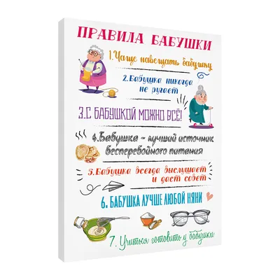 Купить Постер Art-0168 Правила бабушки 40х50 в Москве | Divino D