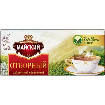 Купить оптом Чай черный Майский "Отборный", классический, 25 пакетиков на  MAY24