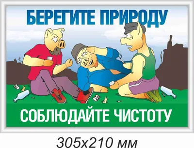 Информационный плакат Берегите природу. Соблюдайте чистоту (профиль  серебро) (305х210; Пластик ПВХ 2 мм, алюминиевый профиль; ) купить в  Москве, цены | Артикул ГАС-ПЛГ108-305х210-ПЛ295 – «ГАСЗНАК»