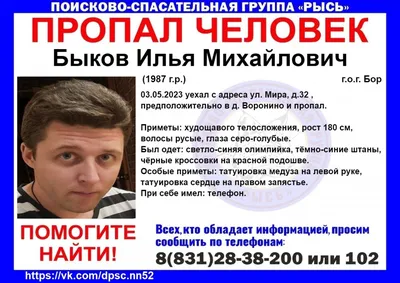 36-летнего Илью Быкова ищут на Бору | Информационное агентство «Время Н»