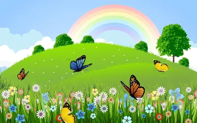 How To Draw Rainbow And Nature .Step by step. Drawing for kids. Як  намалювати веселку та природу. - YouTube