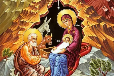 Купить рукописную икону Рождество Христово №2 в Москве с бесплатной  доставкой по России