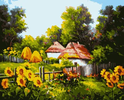 Картина за номерами українське село Українськими стежками 50 х 60 см  Artissimo PNХ1606 dom-kazka (ID#1884688262), цена: 350 ₴, купить на 
