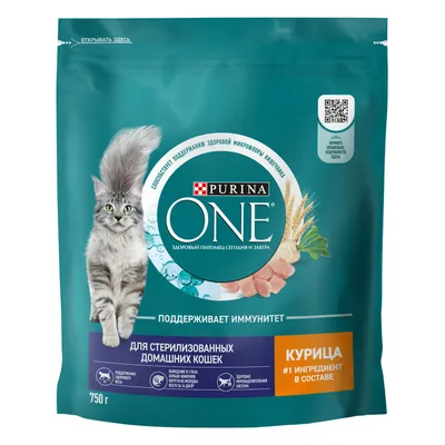 Purina ONE полнорационный для стерилизованных домашних кошек, с высоким  содержанием курицы по цене от 545 рублей - купить с доставкой по  Новосибирску в интернет-магазине Мокрый нос