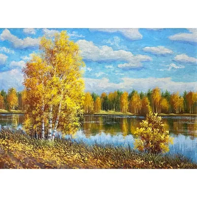 Копия картины маслом "Золотая осень", художник С. Камский 60x90 IL220102  купить в Москве