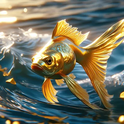 Сказка про золотую рыбку⠀ ⠀ , рыба …» — создано в Шедевруме
