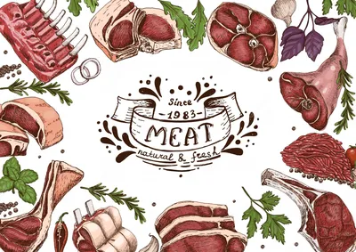 Картинки мяса и мясных продуктов - 65 фото