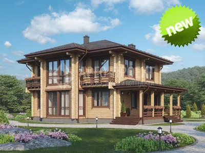 Проект дома из бруса 7 на 9 в Сочи | Проект деревянного дома Н-14 - 690 000  рублей - Екатерем