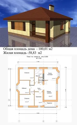 Rg5815 - Проект одноэтажного дома с террасой