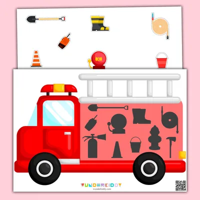 Распечатать бесплатно игру для детей «Пожарные инструменты»
