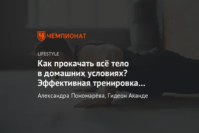 Как прокачать всё тело в домашних условиях? Тренировка для мужчин, видно -  Чемпионат