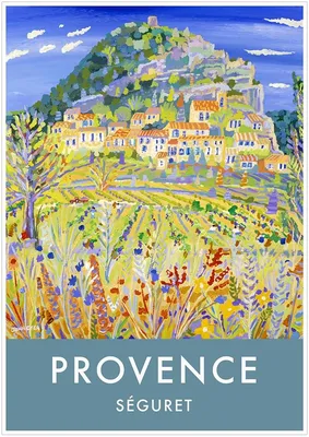 Seguret, Provence, France. Vintage Style Travel Wall Art Poster Print by  John Dyer. | Travel wall art, Posters art prints, Travel posters