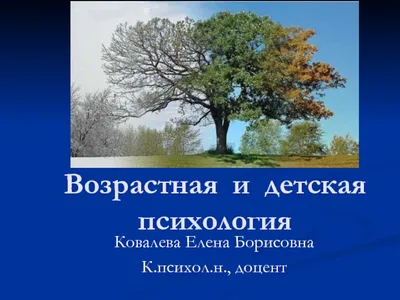 Возрастная и детская психология презентация, доклад, проект