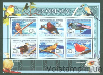 Купить 2009 Гвинея Малый лист (Птицы) MNH №6418-6423