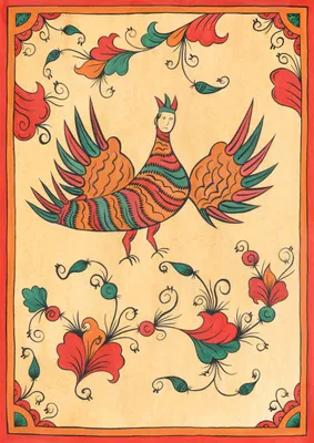 Раскраска Птица Сирин | Раскраски по заданным цветам. Волшебные раскраски  по цветам