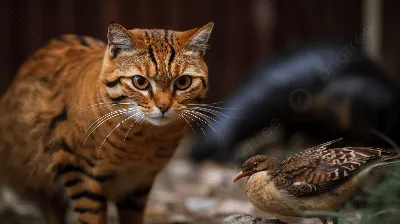 Свежие птицы с вечерней прогулки и кот, сбежавший от нас (прячется под  пальмой))