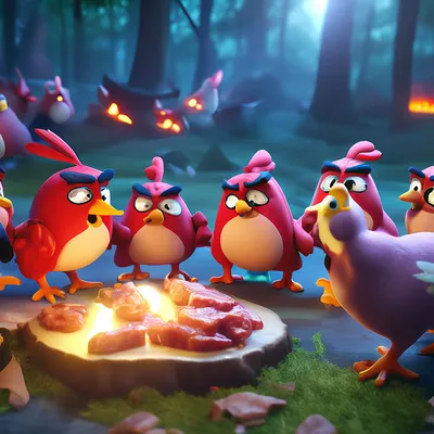 Виниловая наклейка "Синие птицы Angry Birds"