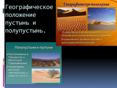 Природные зоны России. Пустыни и полупустыни - online presentation