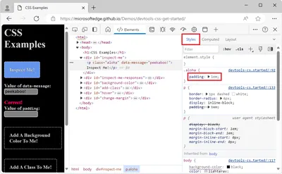 Начало работы по просмотру и изменению CSS - Microsoft Edge Development |  Microsoft Learn