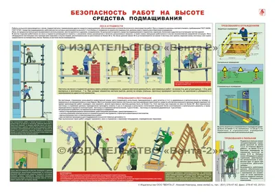 Безопасность работ на высоте. Средства подмащивания - плакат