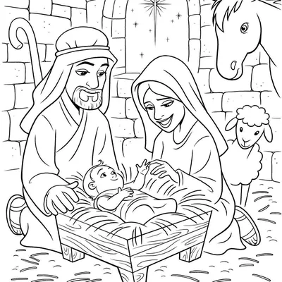 Радостные раскраски рождественские картинки для детей - скачать или  распечатать раскраску из категории «картинки рождество христово для детей»  бесплатно #155840