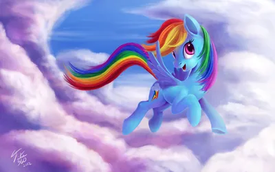 Обои на рабочий стол Rainbow Dash / Радуга Дэш из мультсериала Мой  маленький пони: Дружба – это чудо / My Little Pony: Friendship is Magic /  MLP:FiM, by Tsitra360, обои для рабочего