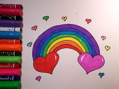 Рисунки радуги для срисовки (76 фото)