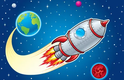 Космическая ракета детский рисунок - 66 фото